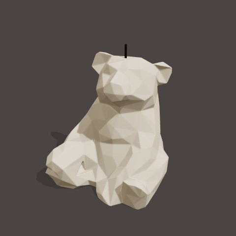 Low-poly bear — candle, preview