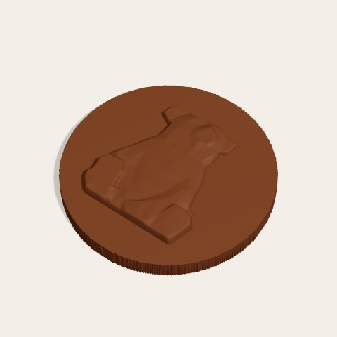Low-poly bear — chocolate, preview