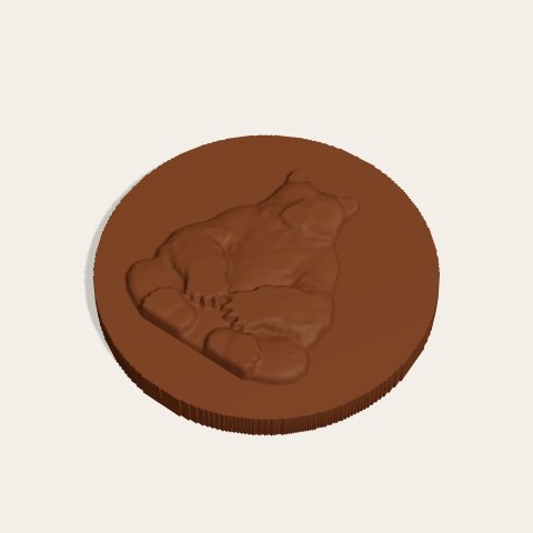 Meditating bear — chocolate, preview