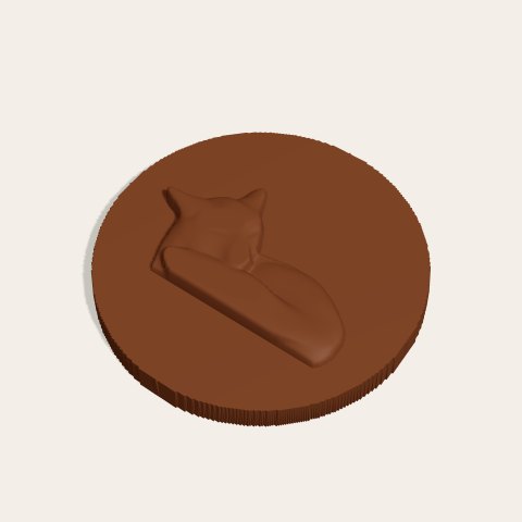 Sleeping fox cub — chocolate, preview