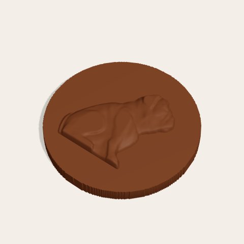 Buddy the pug — chocolate, preview